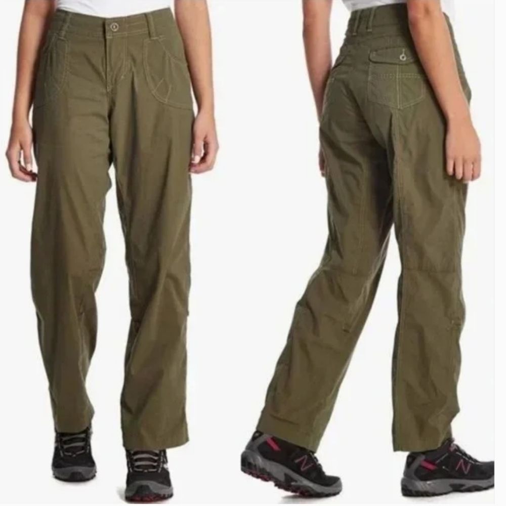 KUHL Kontra Roll-Up Convertible Pants Olive Green Sz 14 Women's‎ Casual Hiking